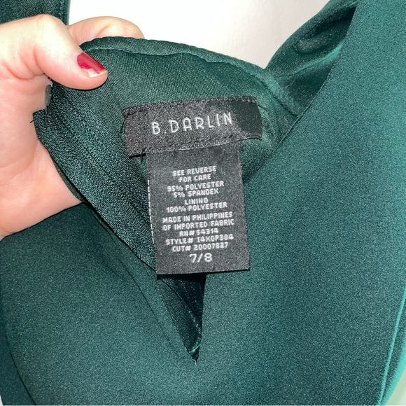 B Darlin Dark Green Backless Dress - Picture 3 of 3